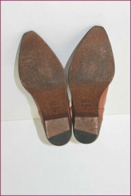 Bottillons ZARA Western En Cuir Marron Clair - Taille 37 - Occasion Très Bon état