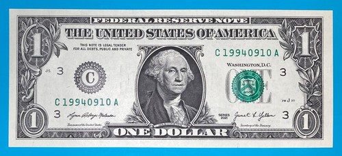 1994 September 10 : C 19940910 A BIRTHDAY Note $1 One Dollar Bill *UNC* - Picture 2 of 3