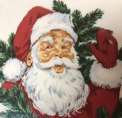 Waving Santa Claus Tile Vintage St Nick Trivet 60s Ragno Italy 8"x5" AS IS - Picture 11 of 20