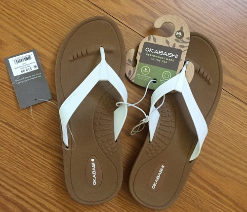 Women's Breeze Sustainable Flip Flop Sandals - Okabashi - White ML(8-9) | eBay