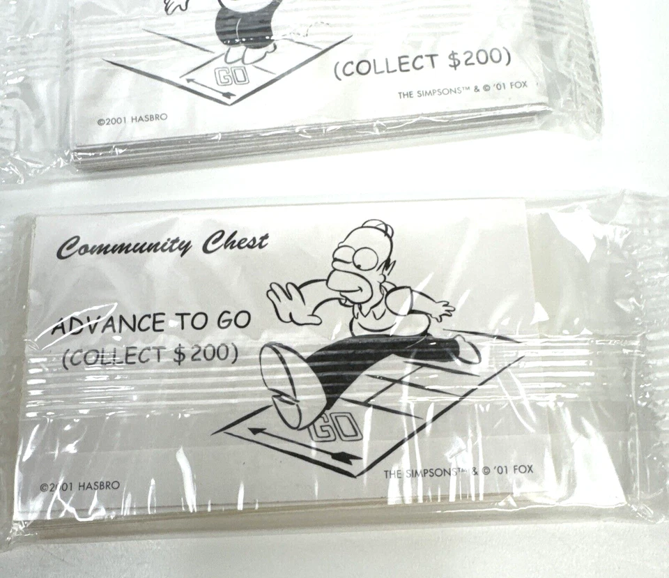 Monopoly The Simpsons Edition 2001 NIP Sealed Deeds Cards Replacement Parts New - Image 3 of 4
