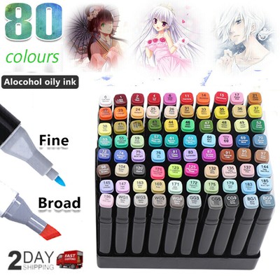 80x  Marker Set Permanent Wasserfest Pen Für DIY Graffiti Steine Holz