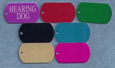 HEARING DOG - service dog vest tags, collar, harness tags - laser engraved
