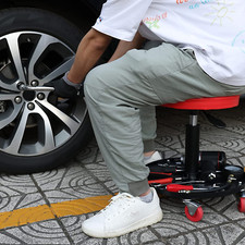 Rolling Creeper Padded Seat HEAVY DUTY Pneumatic Garage Mechanic Stool Tool Tray