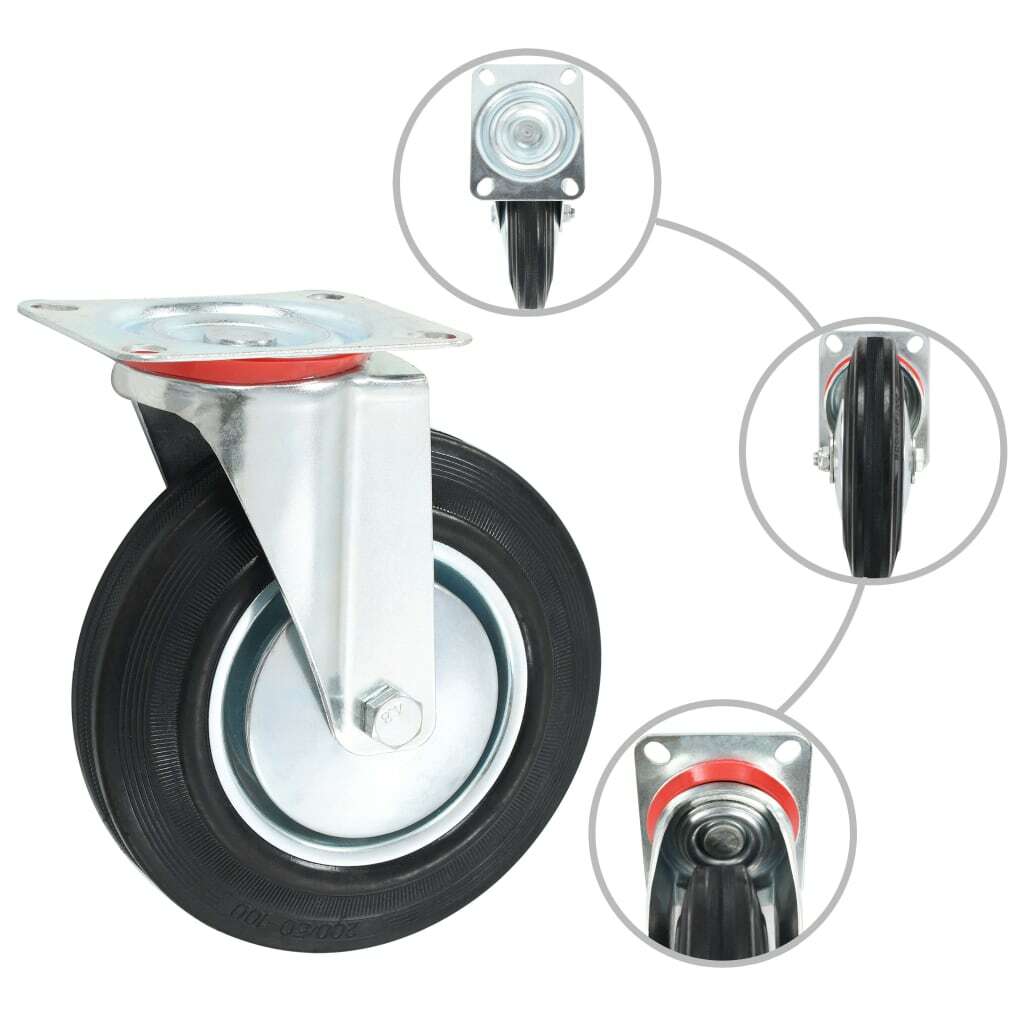 vidaXL Ruedas giratorias 4 unidades 200 mm s l1600 - vidaXL Ruedas giratorias 4 unidades 200 mm