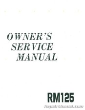 1993 Suzuki RM125 Motorcycle Owners Service Manual
