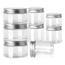 10Pcs Clear Storage Jars Containers Screw On Lids For Beauty Products Kitchen 0
