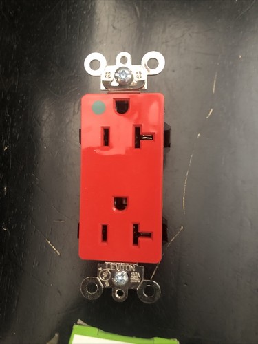 LEVITON M1636-HGR Presa Elettrica Levlok Dec Hg 20A 125V Rosso NUOVO - Foto 2 di 4