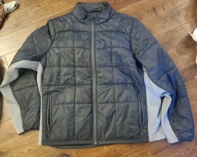 Nice Cabelas Black Gray Quilted Primaloft Trail Hybrid Jacket Men's Size XL 