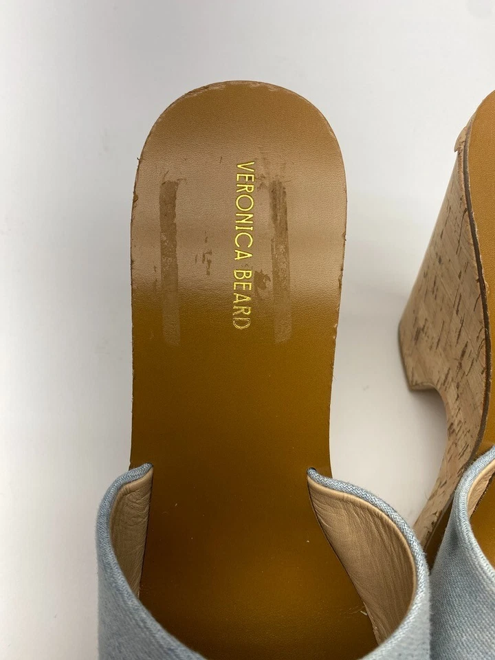 Sandalia Veronica Beard para mujer Paulita Vista azul plataforma deslizable talla 8 Foto 3 de 4