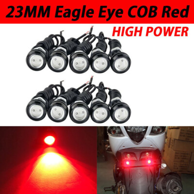 10x 23mm LED Red Eagle Eye Car Light 9W LED DRL Tail Backup Parking Signal Bulbs