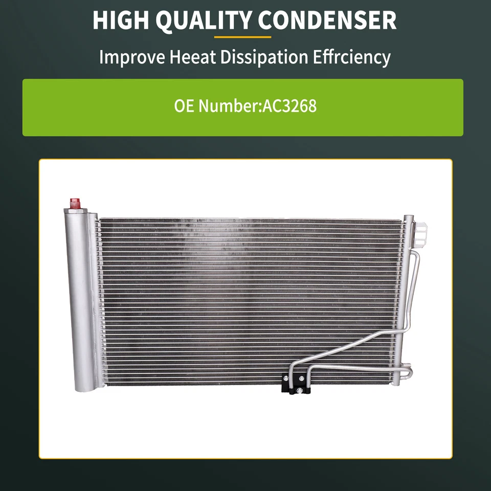 Aluminum AC Condenser For 01-05 Mercedes-Benz C320 05-10 SLK55 AMG 02-04 C32 AMG - Изображение 3 из 4