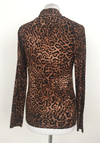 Nobody's Child Women's Top Size 10 Brown Animal Print Funnel Neck Eco New F1 - Picture 3 of 11