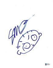 SETH MACFARLANE HAND DRAWN SIGNED FAMILY GUY STEWIE SKETCH PROOF BECKETT COA BAS