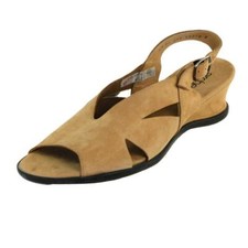 NEW ARCHE Sandals Wedges Sz. 41 EU 9.5 US Nubuck Strappy Slingback FRANCE Tan