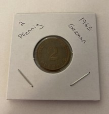1965 Germany 2 Pfennig Coin B16