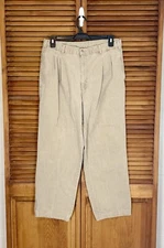Vintage Dockers Canvas Chino Pleated Khaki Pants Men’s Altered Size 33.5”x28”