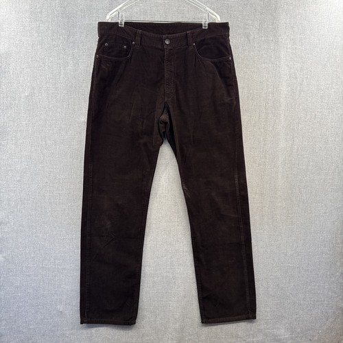 Ermenegildo Zegna Corduroy Pants Mens 37x34 Brown Straight Gray Casual Chino*