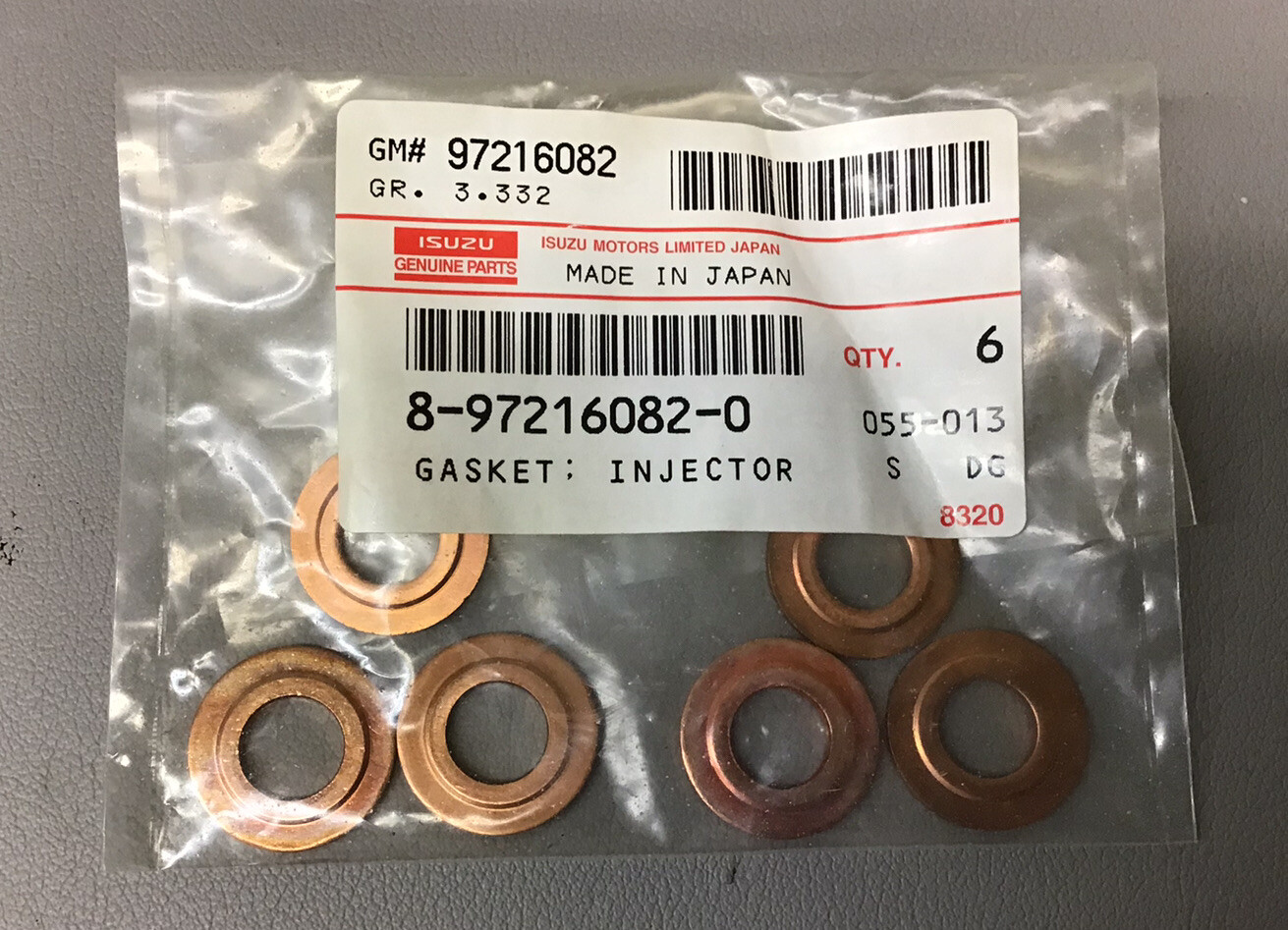 OEM Fuel Injector Copper Gasket 8972160820 For ISUZU 6WG1 Engine (B303