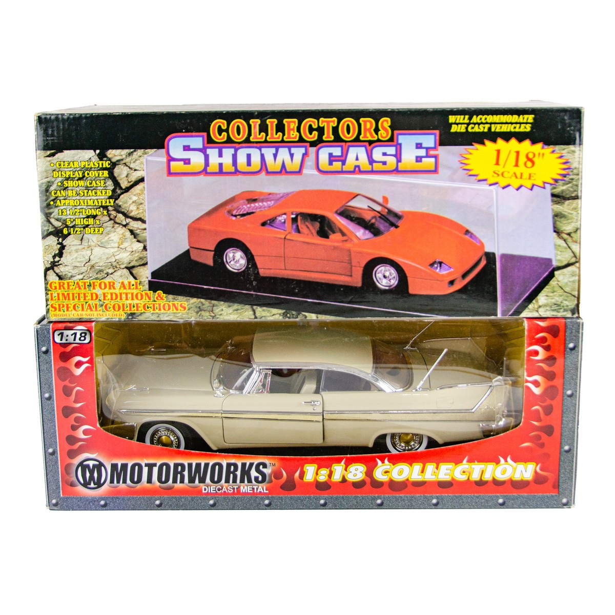 Motorworks 1/18 Diecast Car - 1958 Plymouth Fury + Display Case | eBay