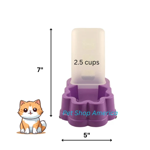 Gravity Pet Feeder Small Automatic Water Food Dispenser for Cats Dogs – 2.5 cups - Image 2 of 4