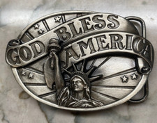 1986 Siskiyou 3D BELT BUCKLE Z-30 God Bless America Patriotism Liberty