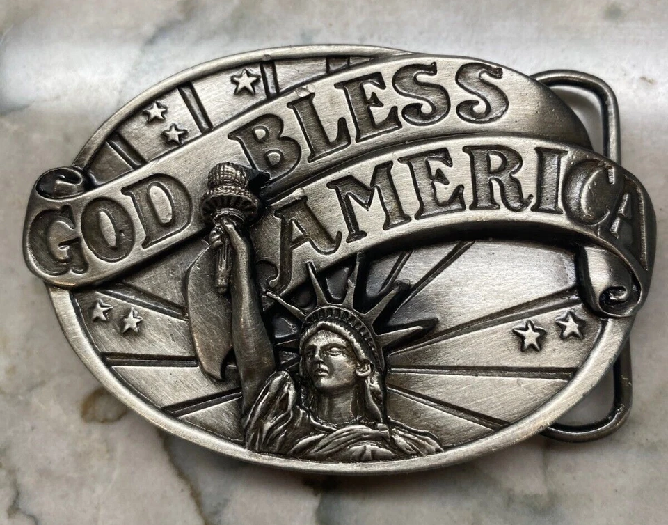 1986 Siskiyou 3D Boucle Ceinture Z-30 God Bless Amérique Patriotism Liberté - Photo 1/2