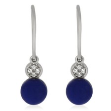 XEN Ohrhänger mit Lapis Lazuli und Weißtopase ca. 2,07 ct. rhodiniert
