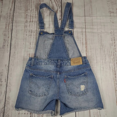 LEVI'S GIRLS SHORTALLS BIB JEAN OVERALLS SHORTS SIZE 10 SHORTS BOHO - Picture 11 of 18