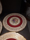 Set of 6 Continental Ivory  Bavaria Floral with Red Trim 10 1/2" Dinner Plates — photo 8