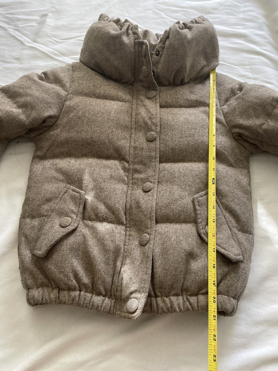 Beauty & Youth United Arrows Wool Puffer Tan Brown Heather Wool Down Coat Small