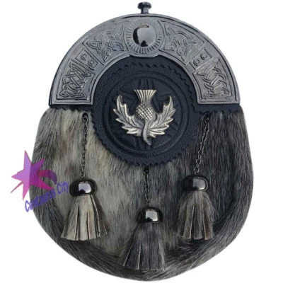 CC Scottish Kilt Sporrans Thistle badge Antique Finish/Mens Kilt Sporran kilt