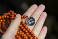 Rose Metal Boutique Orange Wood Necklace with Pendants