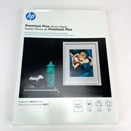 Papier fotograficzny HP Premium Plus do drukarek INKJET 80lb błyszczący biały 50 arkuszy NOWY