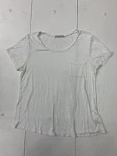 Active Basic Womens White Short Sleeve Shirt Size Large