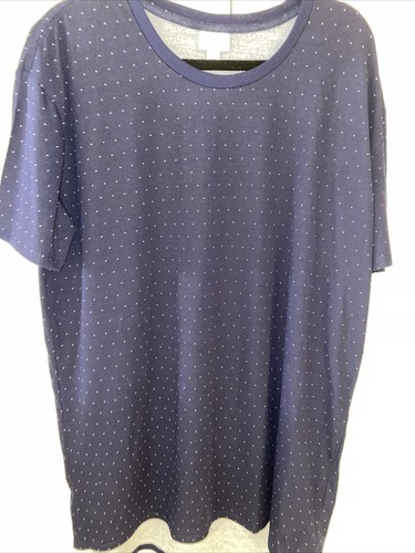 UNISEX SHIRT TEE TUNIC LULAROE HUDSON POLY SPANDEX NAVY BLUE SIZE XL 