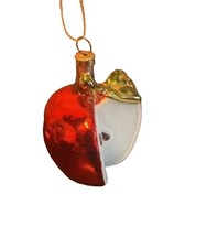 Red Apple Shaped Glass Christmas Ornament holiday decor