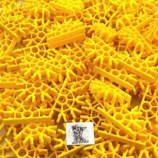 100 Knex Yellow Connectors 5 Position - Standard K'nex Parts