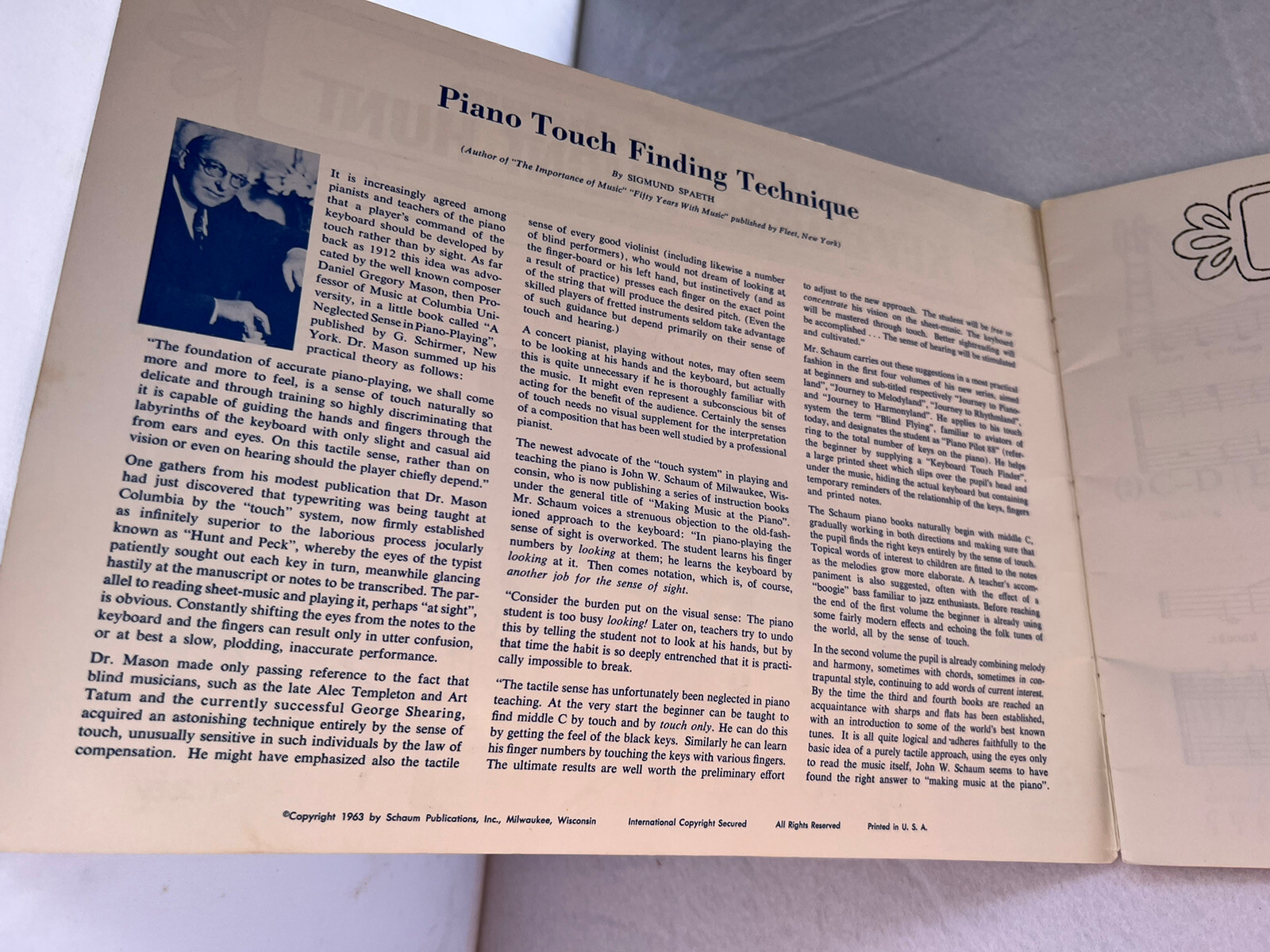 Libro pianoforte vintage 1967 John W. Schaum tastiera talento caccia primo bambino principiante foto 3