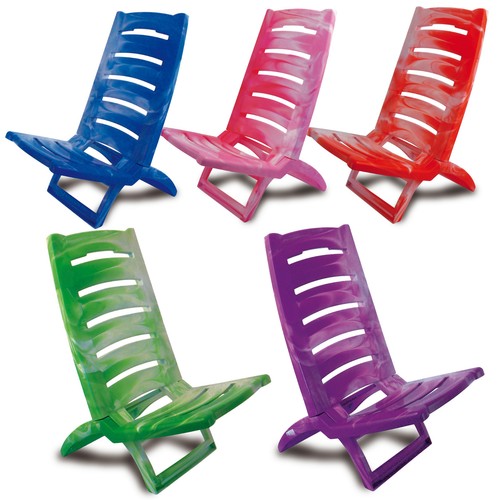 Beach Chair Marble Coloured Folding Plastic Deck Chair Sun Garden Sea