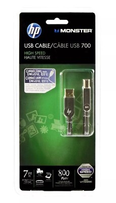 Premium HP Monster High-Speed USB Type A to B Cable 2.1m 7ft - Printer Cable