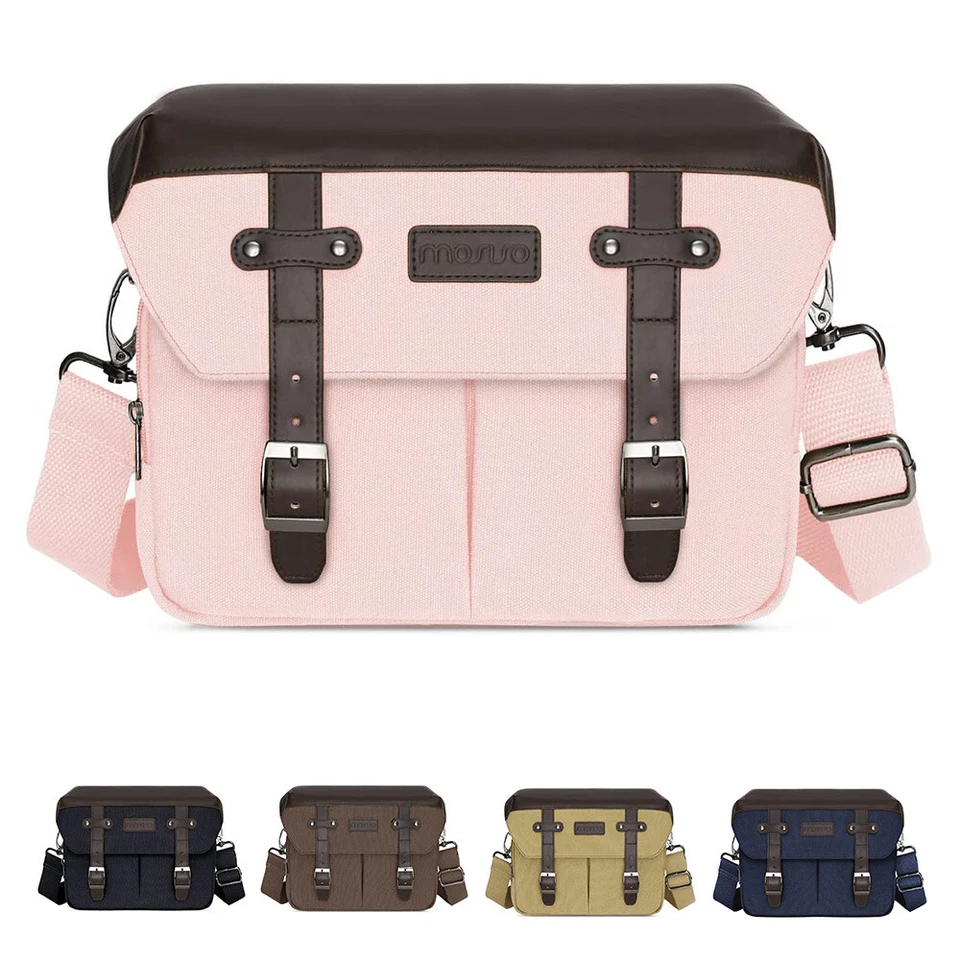 MOSISO Camera Case Crossbody Shoulder PU Leather Messenger Bag for Canon/Nikon/Sony
