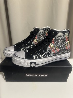 Affliction Men's/Womans Hi-Top Shoes Phantom Fire Brand New in Box Grunge Y2K