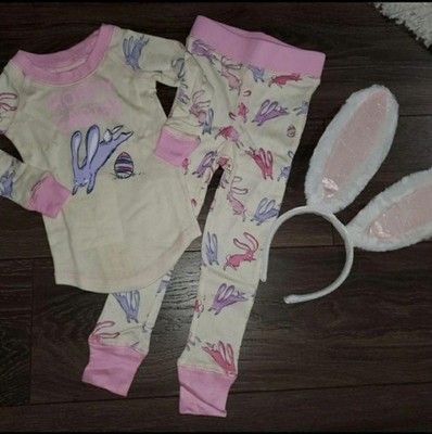 NEW 2T Easter Bunny Pajama Set Chasing Fireflies Boutique