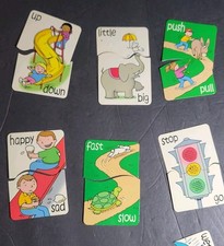 40 Opposite Words Flash Cards Homeschooling Game Learning Childrens