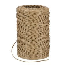 131 Yards 1.5mm Raffia Yarn Paper Ribbon Round String for DIY Light Brown 