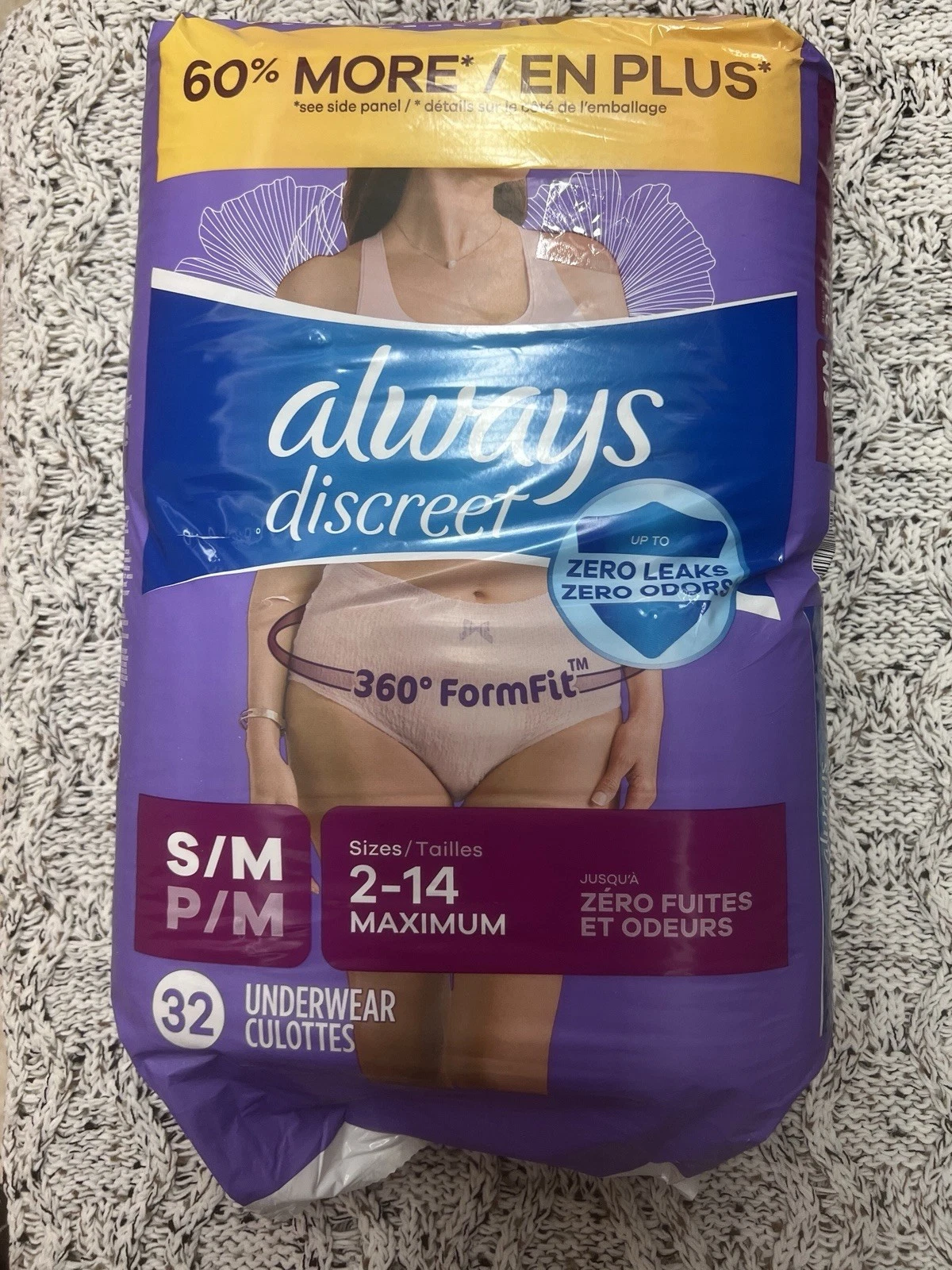 Always Discreet Underwear,(32 Count)2-14 Max, Small/Medium...