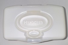 Huggies Baby Wipes Pop-Top Dispenser Green/Blue Dot Pattern Flip-Top Lid Unused