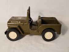 Tonka US Army Toy Jeep Olive Green White Star 6" Pressed Steel