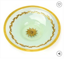 Antique Gold Decorated Opaline Glass Candy Dish